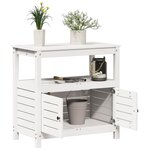 vidaXL Table de rempotage avec étagères blanc bois massif de pin