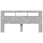 vidaXL Tête de lit à LED gris béton 200x18 5x103 5cm bois d'ingénierie