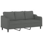 vidaXL Ensemble de canapés 3 Pièces coussins gris foncé tissu