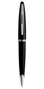 Waterman carène stylo bille noir brillant recharge bleue pointe moyenne coffret cadeau