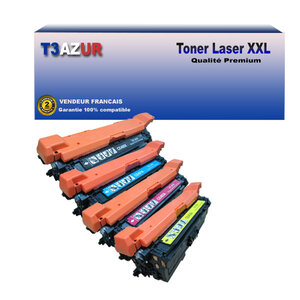 T3AZUR - Lot de 4 Toners compatibles avec Canon 723H / 732H pour Canon LBP-7750Cdn  LBP-7780Cx  (Noir+Couleur)