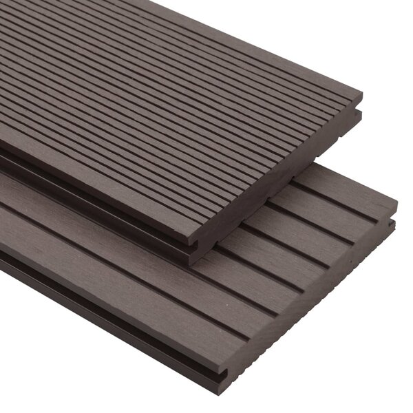 vidaXL Panneaux de terrasse et accessoires WPC 16m² 2 2 m Marron foncé