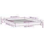 vidaXL Cadre de lit à LED sans matelas 150x200 cm bois massif