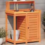 vidaXL Table de rempotage avec étagères marron bois massif de pin