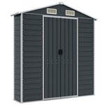 vidaXL Abri de jardin anthracite 191x640x198 cm acier galvanisé