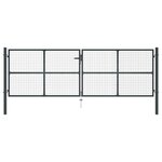 vidaXL Portail en maille de jardin Acier galvanisé 400 x 175 cm Gris