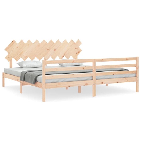 vidaXL Cadre de lit avec tête de lit 200x200 cm bois massif