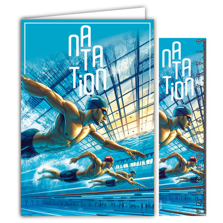 Carte NATATION avec Enveloppe 12x17 5cm Pour sportif sportive nageur nageuse en piscine champion(ne) ou supporter - Collection Passion Sports des Jeux Olympiques - Fabriqué en France