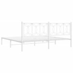 vidaXL Cadre de lit métal avec tête de lit blanc 200x200 cm