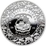 Pièce de monnaie en Argent 20 Dollars g 62.2 (2 oz) Millésime 2025 Jurassic Life VELOCIRAPTOR