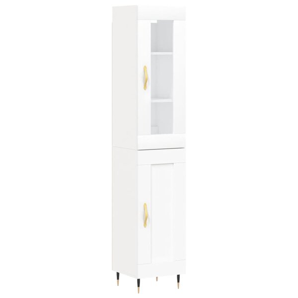 vidaXL Buffet haut Blanc 34 5x34x180 cm Bois d'ingénierie