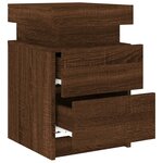 vidaXL Tables de chevet et lumières LED 2 Pièces chêne marron 35x39x55 cm