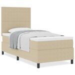 vidaXL Lit avec Sommier avec Matelas Beige 90x200 cm Tissu en Velours Côtelé