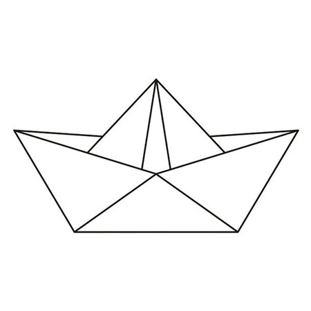 Tampon bois 6 6 x 3 7 cm - Bateau origami