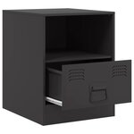 vidaXL Table de chevet noir 34 5x39x44 cm acier