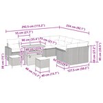 Ensemble de Sofas de Jardin vidaXL de 12 Pièces Avec Coussins en Rattan Poly Beige