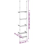 vidaXL Support de jardin télescopique à 3 étagères Argenté Aluminium