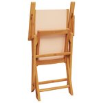 vidaXL Chaises de jardin pliantes lot de 4 beige tissu et bois massif