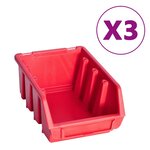 vidaXL Kit de bacs de stockage et panneaux muraux 34 Pièces Rouge et noir