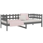 vidaXL Lit de jour Gris 90x200 cm Bois de pin massif