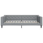 vidaXL Lit de jour avec gigogne et tiroirs gris clair 100x200 cm tissu