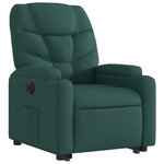 vidaXL Fauteuil inclinable électrique vert foncé tissu