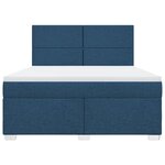 vidaXL Sommier à lattes de lit avec matelas Bleu 180x200 cm Tissu