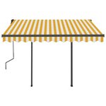 vidaXL Auvent manuel rétractable avec LED 3 5x2 5 m Jaune et blanc