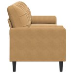 vidaXL Canapé 3 places avec oreillers décoratifs marron 210 cm velours