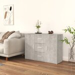vidaXL Buffet Gris béton 91x29 5x65 cm Bois d'ingénierie