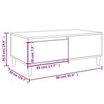 vidaXL Table basse Noir 90x50x36 5 cm Bois d'ingénierie