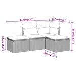vidaXL Salon de jardin avec coussins 4 Pièces beige résine tressée