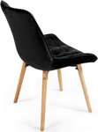 Lot de 4 chaises de salon salle à manger pied en bois et velours noir 01_0000730