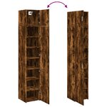 vidaXL Armoire de rangement mince chêne fumé 40x42 5x225 cm