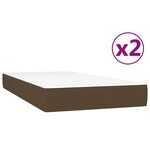 vidaXL Sommier à lattes de lit avec matelas Marron foncé 200x200 cm