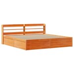 vidaXL Cadre de lit et tête de lit cire marron 200x200 cm bois de pin