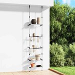 vidaXL Support de jardin télescopique à 3 étagères Argenté Aluminium