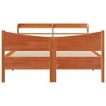 vidaXL Cadre de lit et tête de lit cire marron 150x200 cm bois de pin