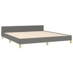 vidaXL Cadre de lit avec tête de lit Gris foncé 160 x 200 cm Tissu