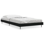 vidaXL Cadre de lit sans matelas noir 100x200 cm bois d'ingénierie