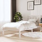 vidaXL Cadre de lit Blanc 90x190 cm Simple Bois massif