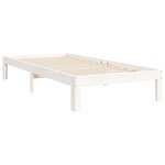 vidaXL Cadre de lit et tête de lit blanc 100x200 cm bois massif