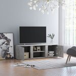 vidaXL Meuble TV Gris béton 120x34x37 cm Bois d’ingénierie