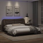 vidaXL Cadre de lit avec lumières LED marron 180x200 cm similicuir