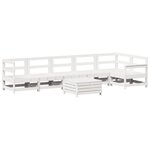 vidaXL Salon de jardin 7 Pièces blanc bois de pin massif