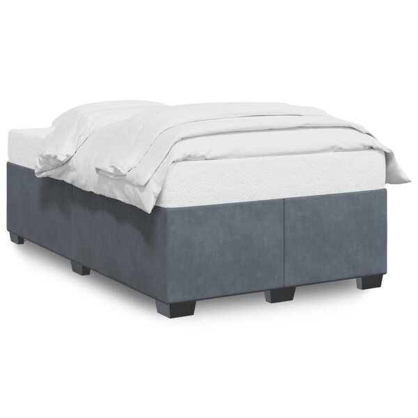 vidaXL Cadre de lit Gris foncé 120x200 cm Velours