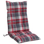 vidaXL Coussins de chaise à dossier haut lot de 2 motif carreaux rouge