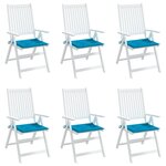 vidaXL Coussins de chaise jardin lot de 6 bleu 50x50x4 cm tissu oxford