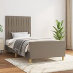vidaXL Cadre de lit avec tête de lit Taupe 90x190 cm Tissu