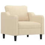 vidaXL Fauteuil avec repose-pied Crème 60 cm Tissu